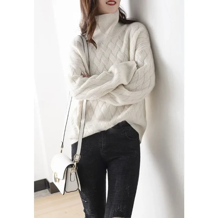 Christine - Merino Wool Mix Sweater-Beige