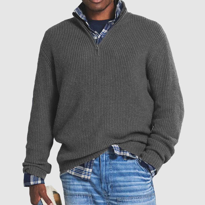 Daniel - Half-Length zip Sweater Gray