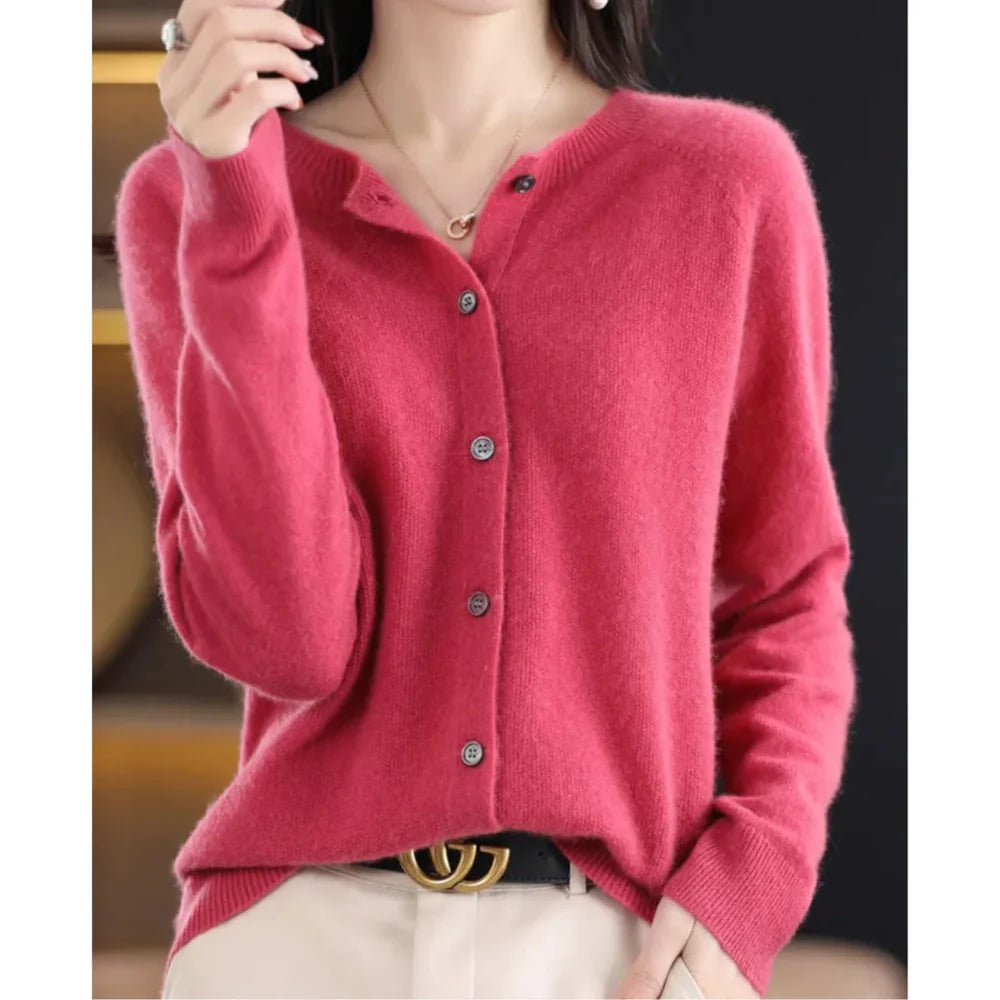 Elizabeth - Soft and Warm Sweater Dark Pink