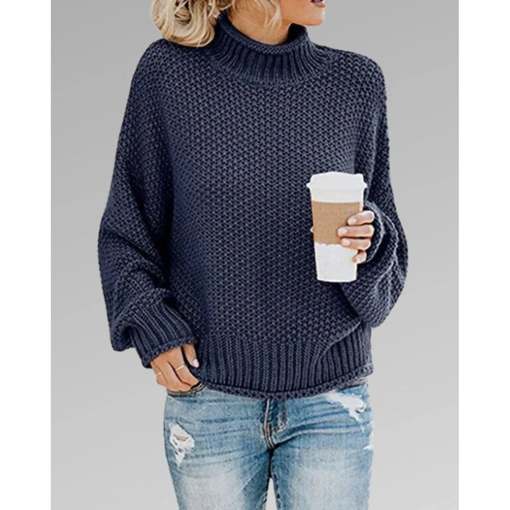 Ella - Stylish Warm Sweater-Dark Blue