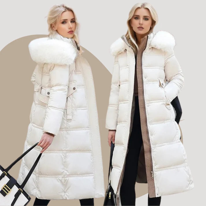 Esther - Windproof Winter Coat-White