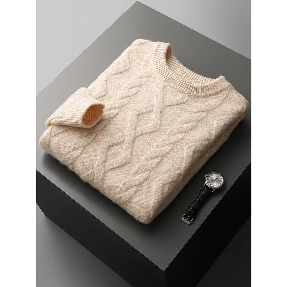 Garry - Cable Knit Sweater-Beige