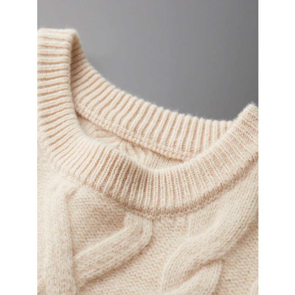 Garry - Cable Knit Sweater-Beige