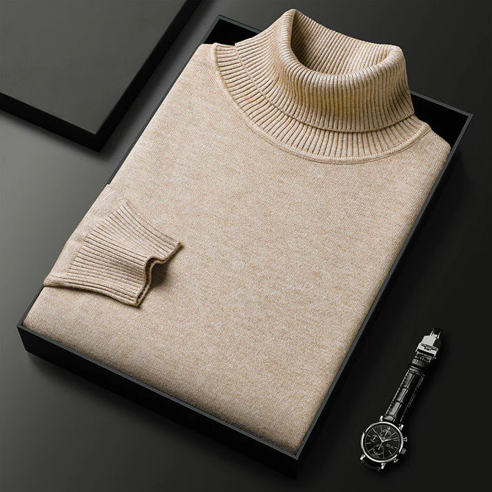 Jack - Merino Wool Turtleneck for Men - Beige