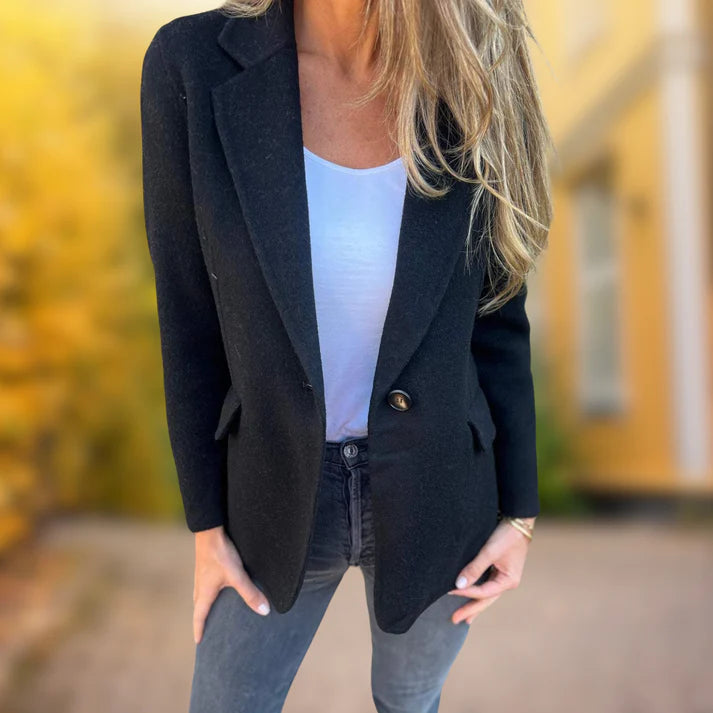 Judith - Slim Blazer Jacket-Black