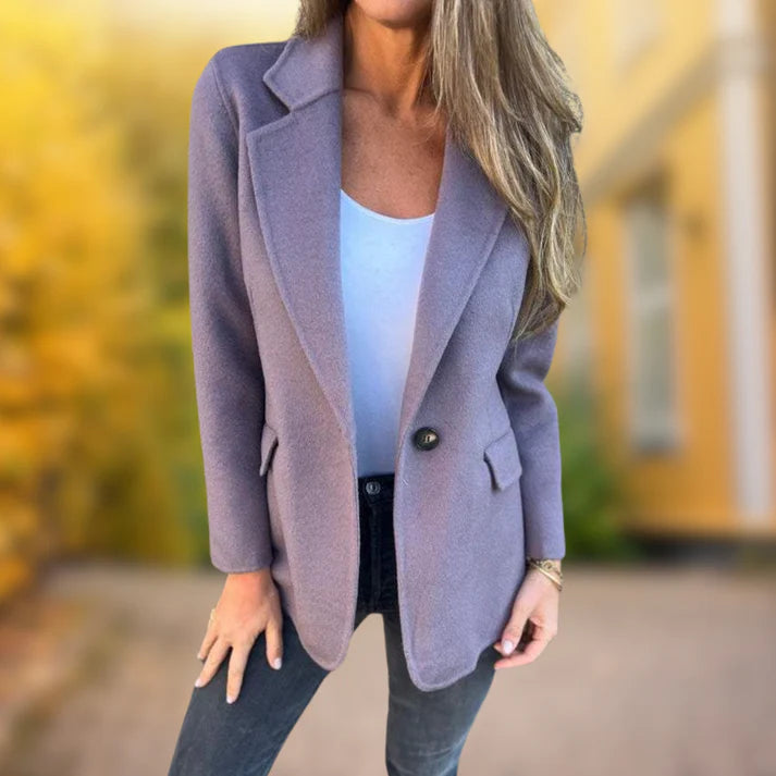 Judith - Slim Blazer Jacket-Purple