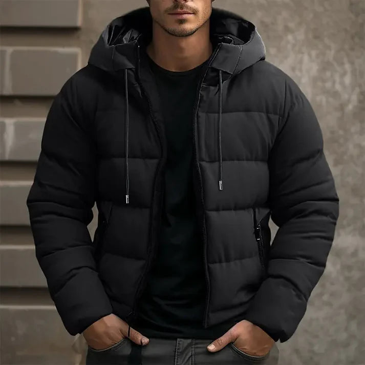 Nancy - Winter Solid Puffer Jacket - Black