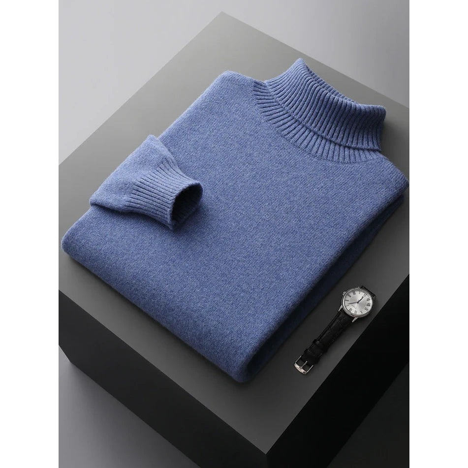Roman - Soft Touch Turtleneck-Blue