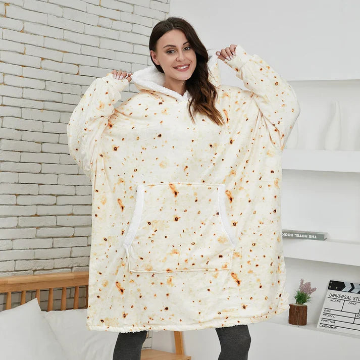 Alicia - Soft Warm Blanket with Hoodie Pancake