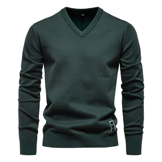 Arend - Casual V-neck Sweater-Green