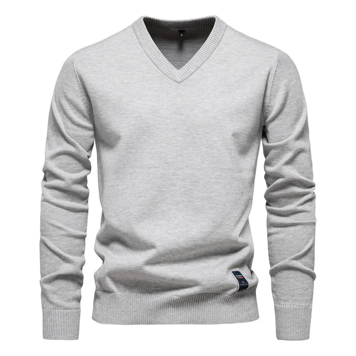 Arend - Casual V-neck Sweater-Light Geen