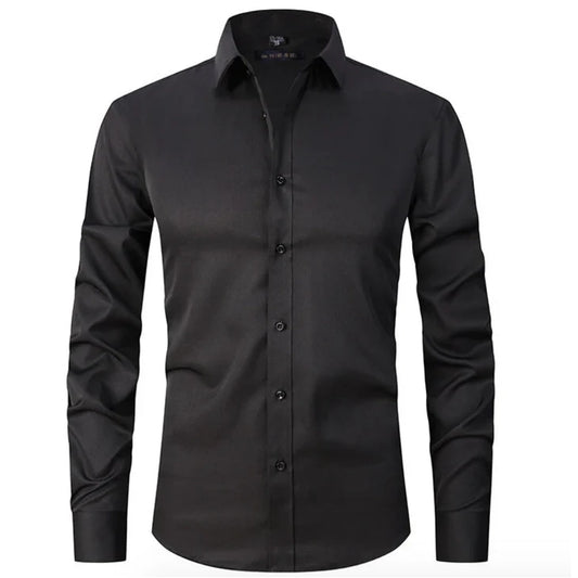 Billy - Stylish Slim Stretch Shirt Black