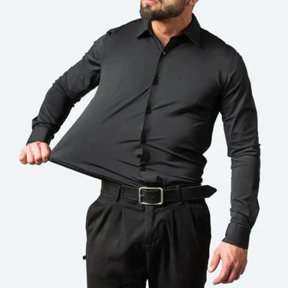 Billy - Stylish Slim Stretch Shirt Black