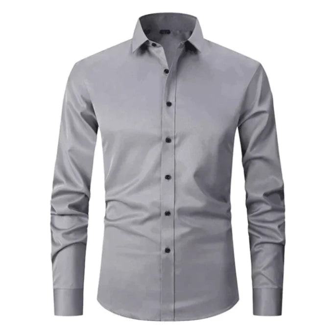 Billy - Stylish Slim Stretch Shirt Gray