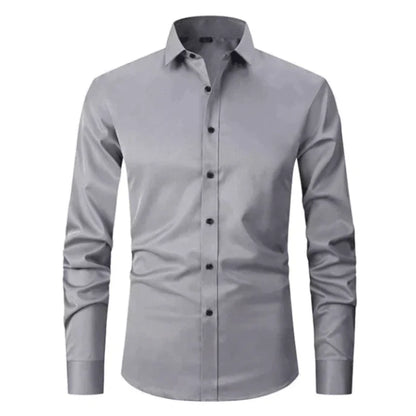 Billy - Stylish Slim Stretch Shirt Gray