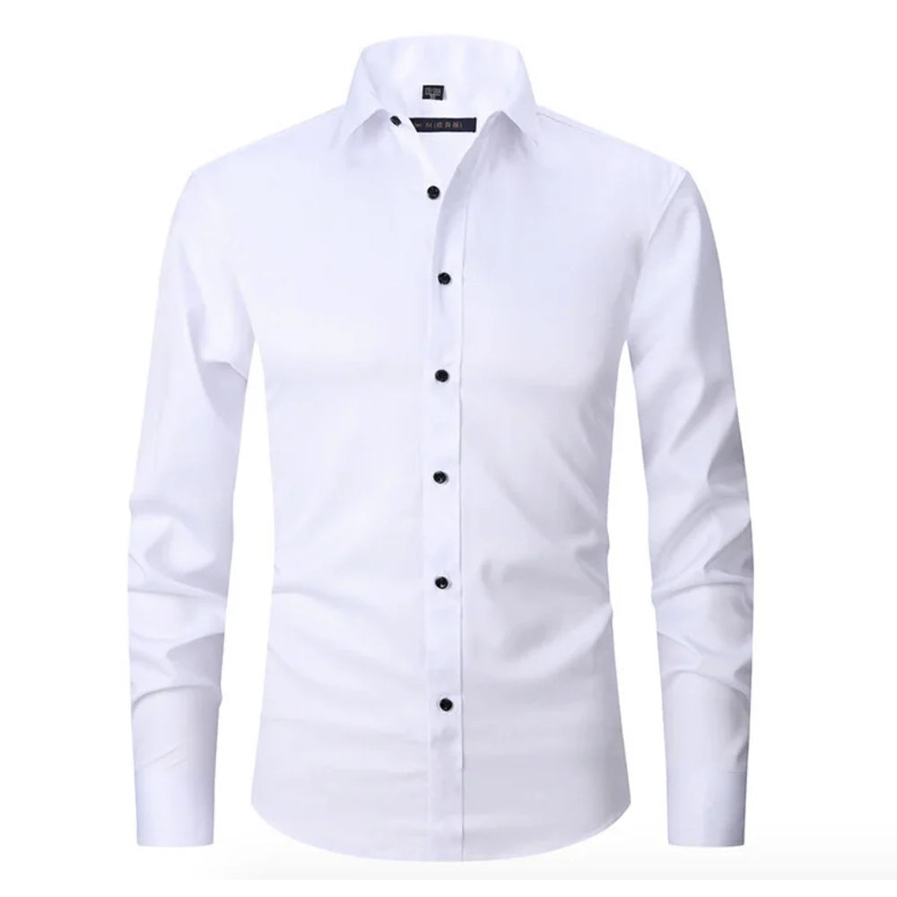 Billy - Stylish Slim Stretch Shirt White