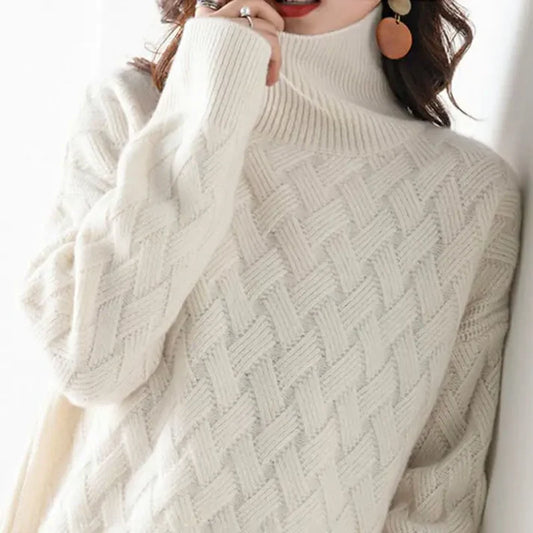 Christine - Merino Wool Mix Sweater-Beige