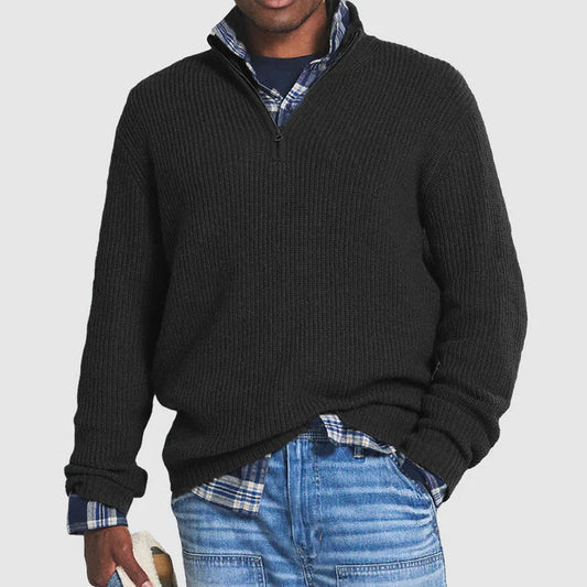 Daniel - Half-Length zip Sweater Black