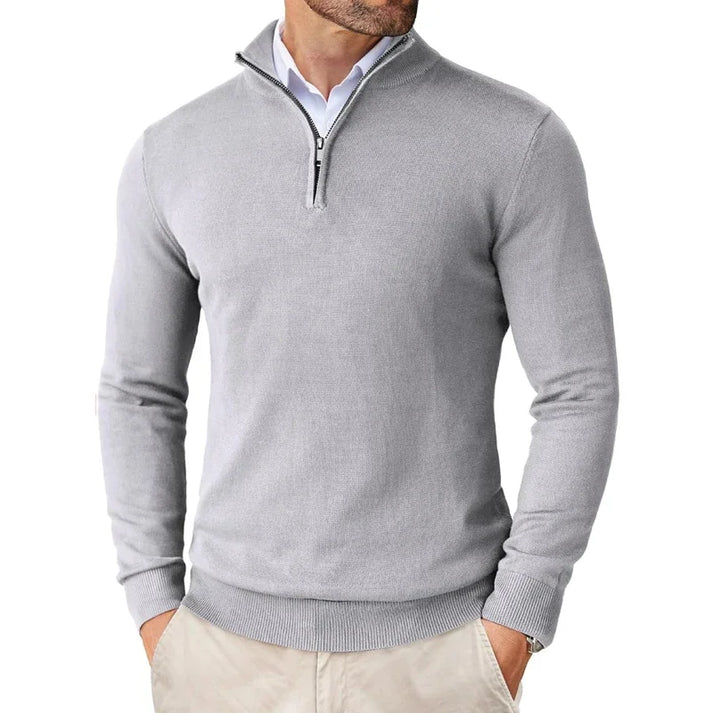 Dwight - Soft Merino Wool Sweater for Men Light Gray