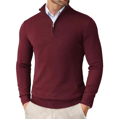 Dwight - Soft Merino Wool Sweater for Men Wine Red