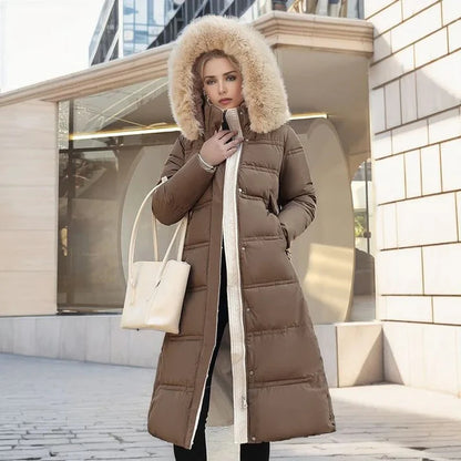 Esther - Windproof Winter Coat-Brown-Beige