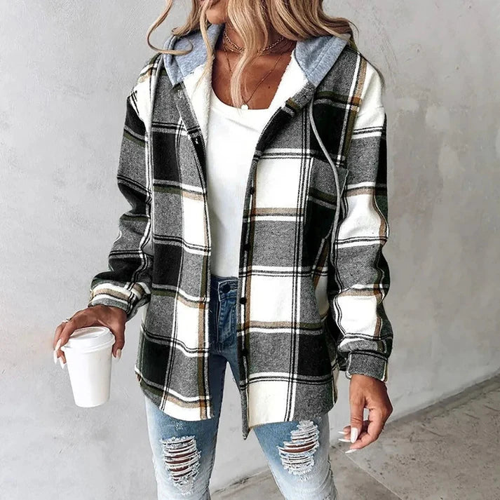 Felicia - Classic Check Cardigan-Black