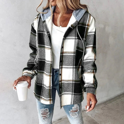 Felicia - Classic Check Cardigan-Black