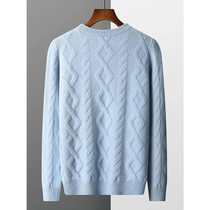 Garry - Cable Knit Sweater-Blue