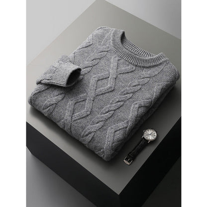 Garry - Cable Knit Sweater-Dark Gray