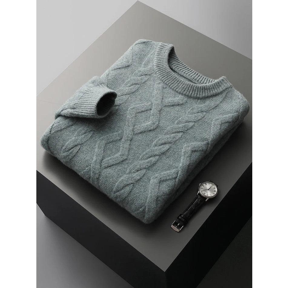 Garry - Cable Knit Sweater-Green
