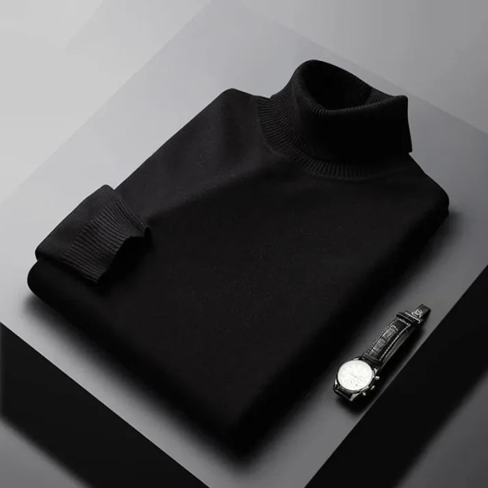 Jack - Merino Wool Turtleneck for Men - Black