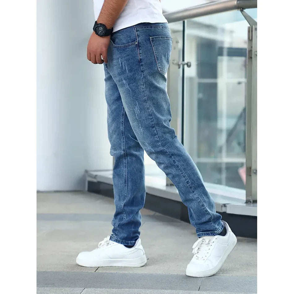 Lawrence - Stylish Denim Jeans-Deep Blue