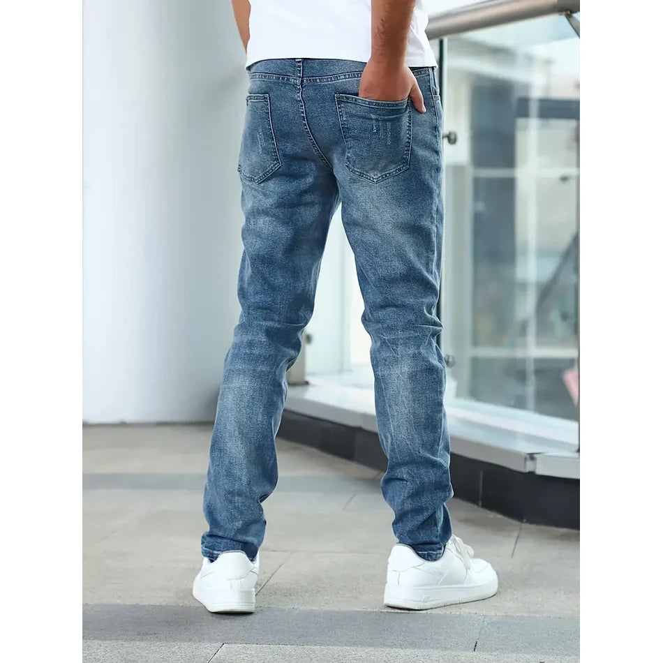 Lawrence - Stylish Denim Jeans-Deep Blue