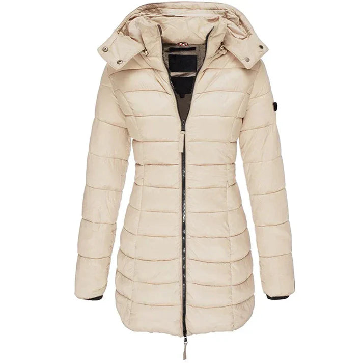 Marilyn - Elegant Look Long Coat Khaki