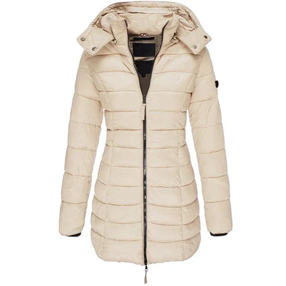 Marilyn - Elegant Look Long Coat Khaki
