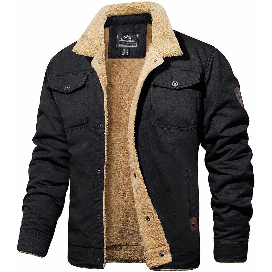 Mark - Winter Fleece Lined Jacket for Men - Black