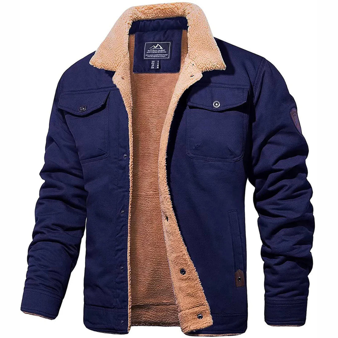 Mark - Winter Fleece Lined Jacket for Men - Blue