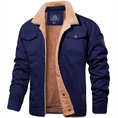 Mark - Winter Fleece Lined Jacket for Men - Blue