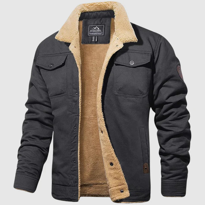 Mark - Winter Fleece Lined Jacket for Men - Gray