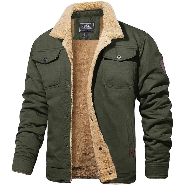 Mark - Winter Fleece Lined Jacket for Men - Green