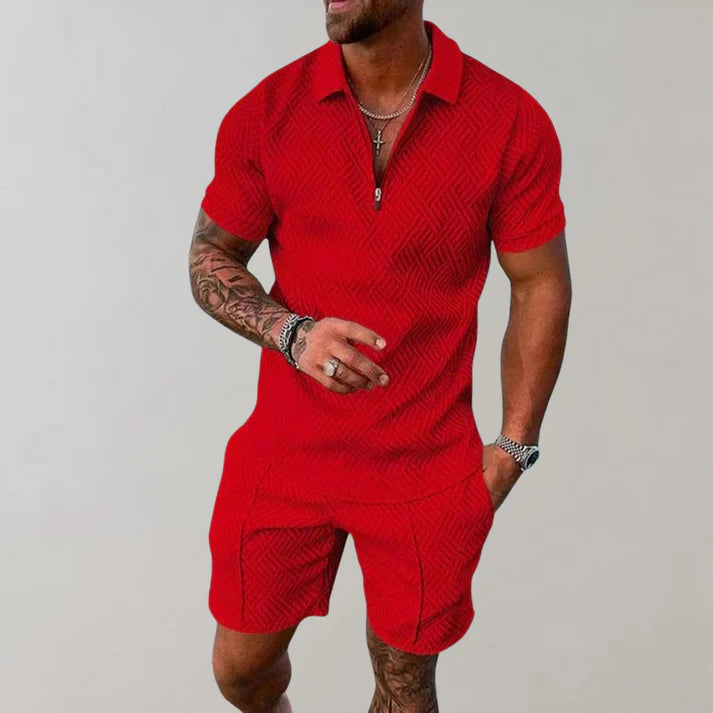 Nolan - Summer Outfit Set-Red