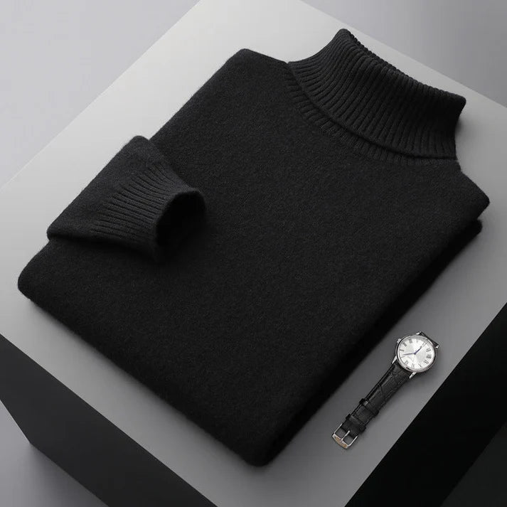 Roman - Soft Touch Turtleneck-Black