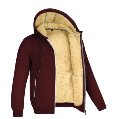 Scott - Warm Wool Lining Jacket-Burgundy Red