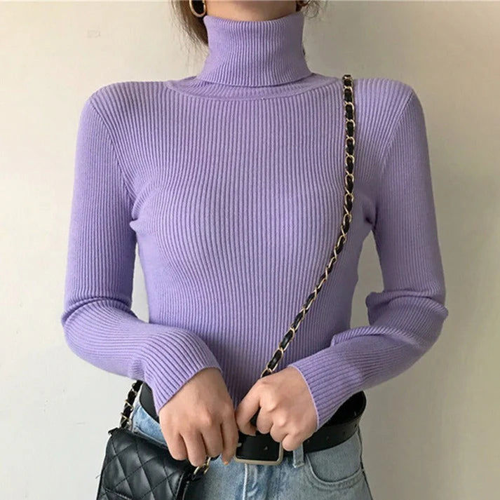 Vickie - Stylish Warmth Sweater-Purple